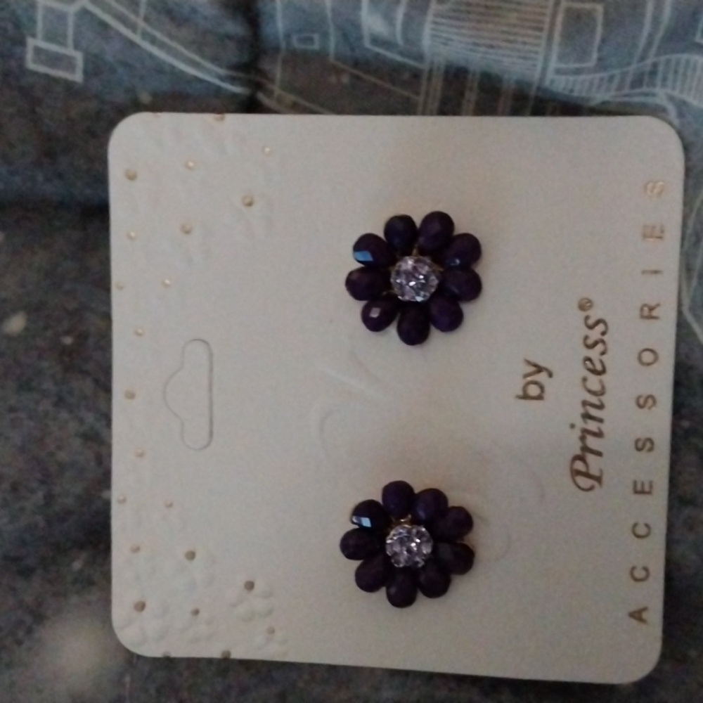 Purple flower earrings 3 for 10$